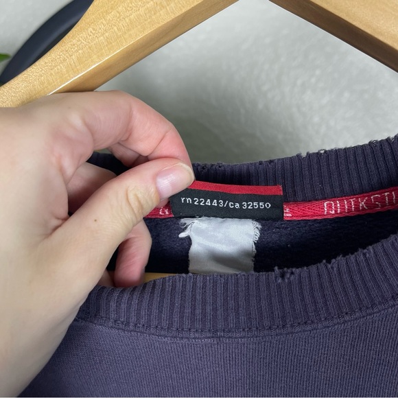 Vtg 90s Y2K Quiksilver Hoodie L Pullover Sweatshirt Grunge Trashed Distressed - Picture 13 of 13